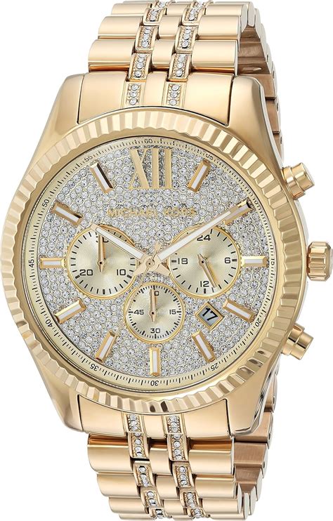 gold men's michael kors watch|Michael Kors diamond watch men's.